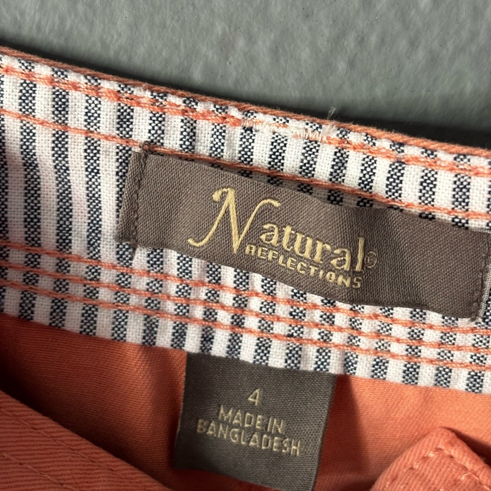 Bass Pro Shops Natural Collections Cotton Shorts Coral Casual Summer Size 4 - Picture 9 of 11